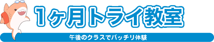 午後のクラスでばっちり水泳体験「１ヶ月トライ教室」